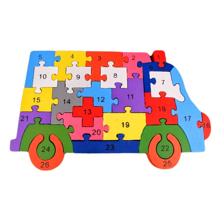 EmonaMall W3516 puzzle, busz, fa, többszínű