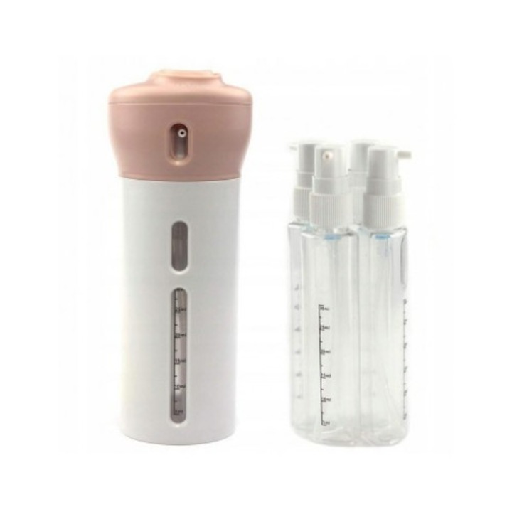 Organizator cosmetic pentru lichide 4in1, din plastic Roz