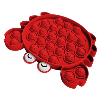 Jucarie antistres din silicon JAF®, Pop it now, forma crab, 12.5 cm, rosu Jucarie antistres din silicon JAF®, Pop it now, forma crab, 12.5 cm, rosu