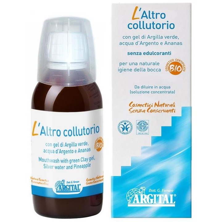 Szájvíz zöld agyag géllel, ezüst vízzel és ananásszal 100 ml