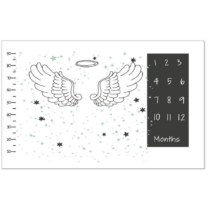 Paturica Milestone, 100x150 cm, drool, Ingeras, pentru fotografii memorabile