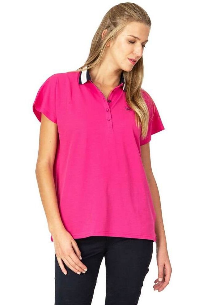 Tricou cu guler pentru femei, TBS Fludipol, Purpuriu, 36