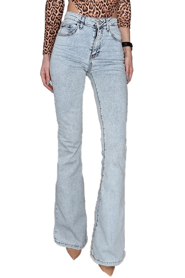 Blugi dama evazati Helen, Alb