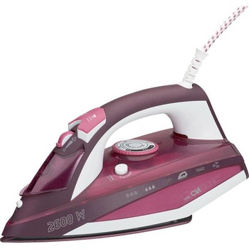 Fier de calcat cu aburi Clatronic DB 3705, 2600W, talpa ceramica, Alb/Roz Fier de calcat cu aburi Clatronic DB 3705, 2600W, talpa ceramica, Alb/Roz