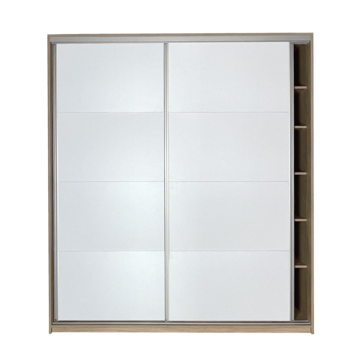 Dressing Lara 2 usi glisante 4F Stejar/Alb L230 x H220 cm Hafele