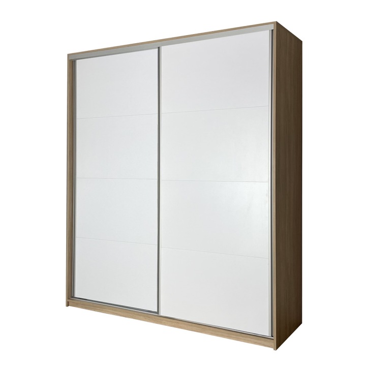 Dressing Lara 2 usi glisante 4F Stejar/Alb L160 x H230 cm Hafele