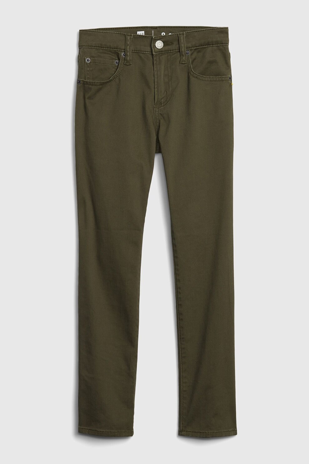 GAP, Pantaloni slim fit cu talie medie, Verde militar