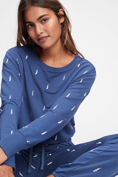 GAP, Bluza de pijama din amestec de modal, Albastru/Alb GAP, Bluza de pijama din amestec de modal, Albastru/Alb