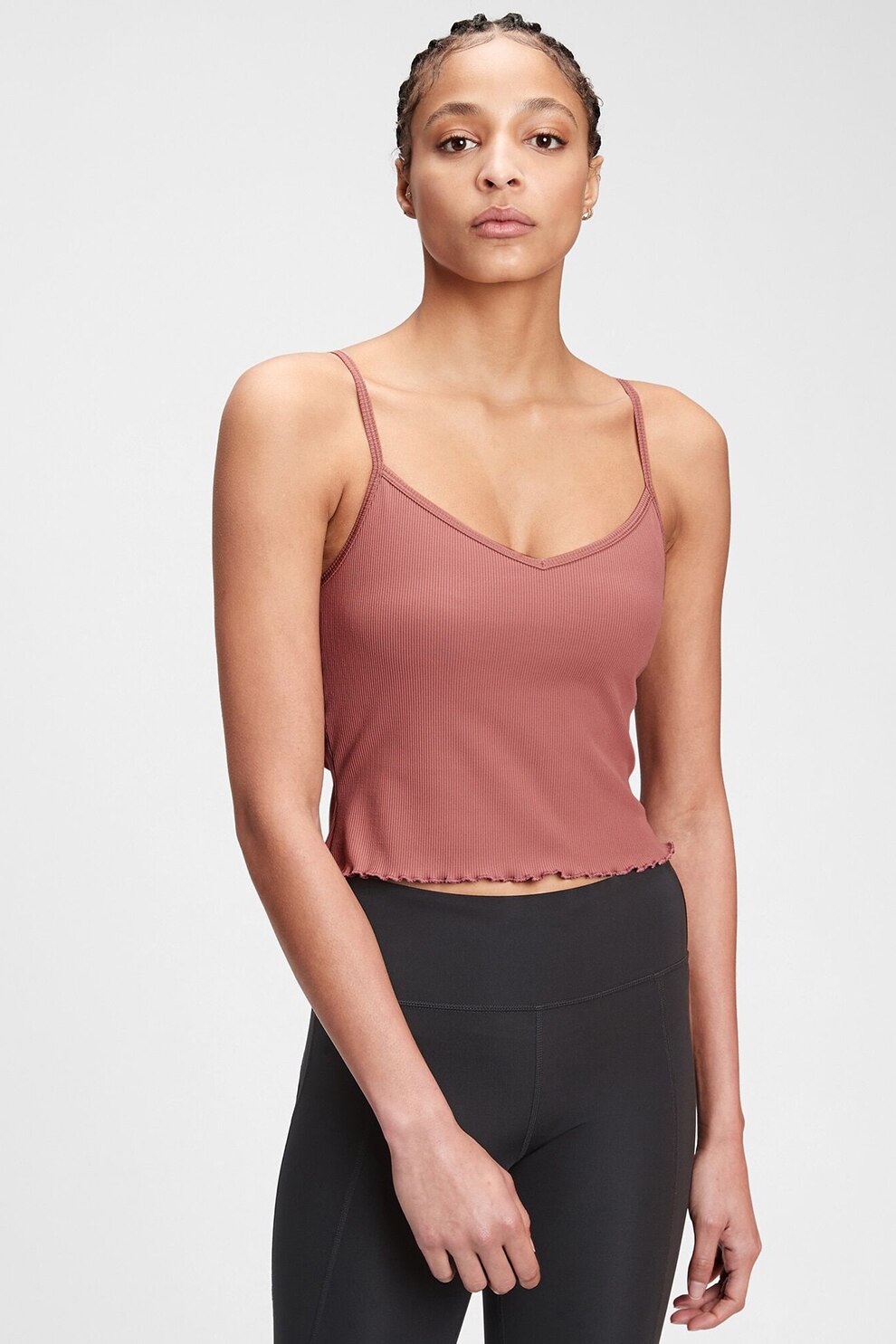 GAP, Top crop cu decolteu in V, Roz prafuit
