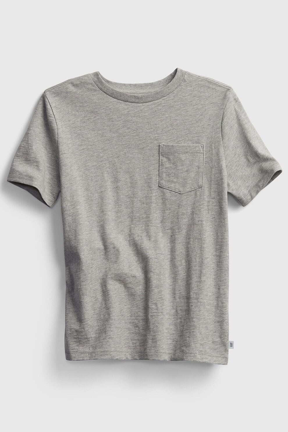 GAP, Tricou de bumbac organic cu buzunar aplicat pe piept, Gri melange