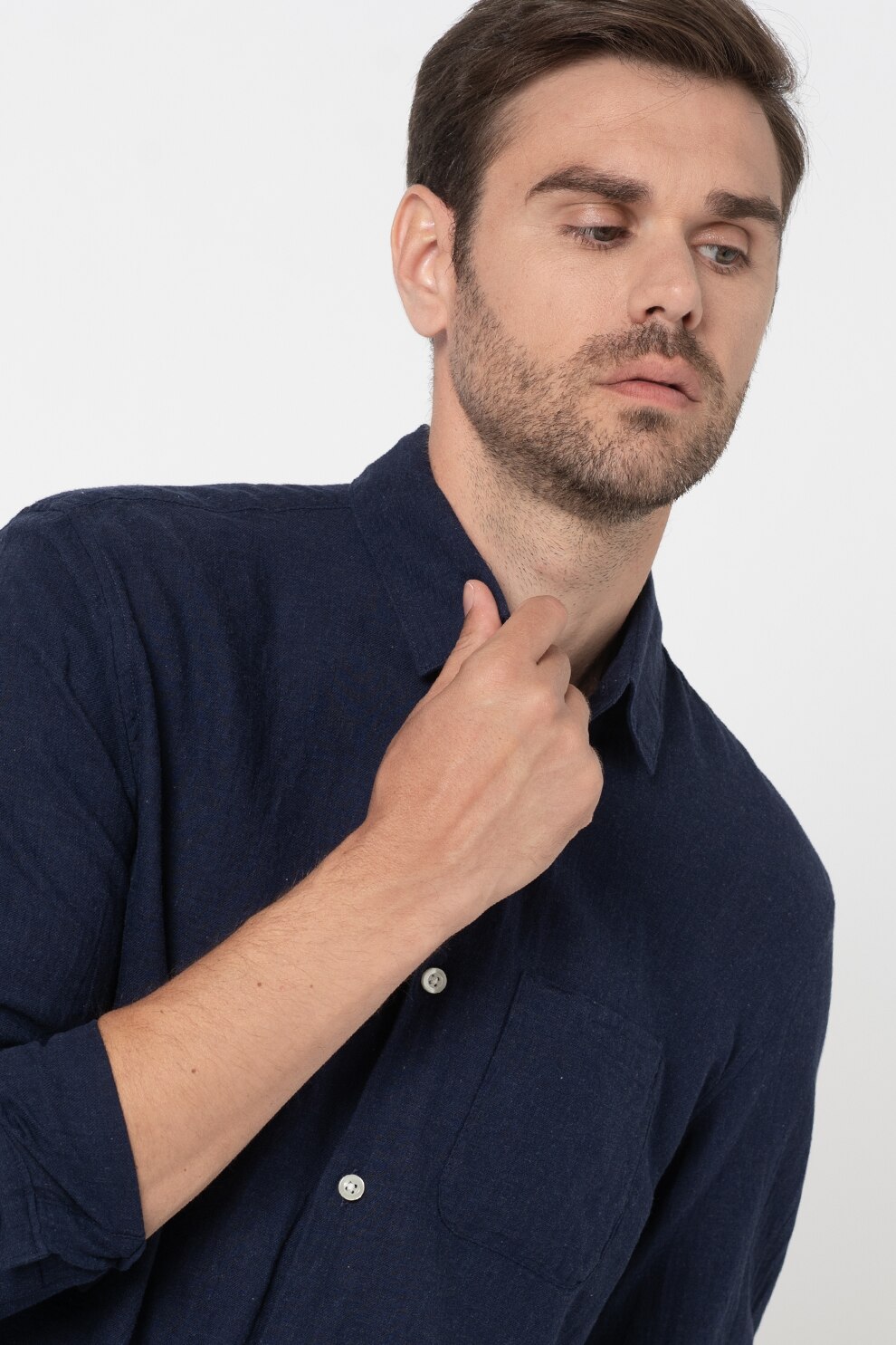 GAP, Camasa cu nasturi contrastanti, Bleumarin