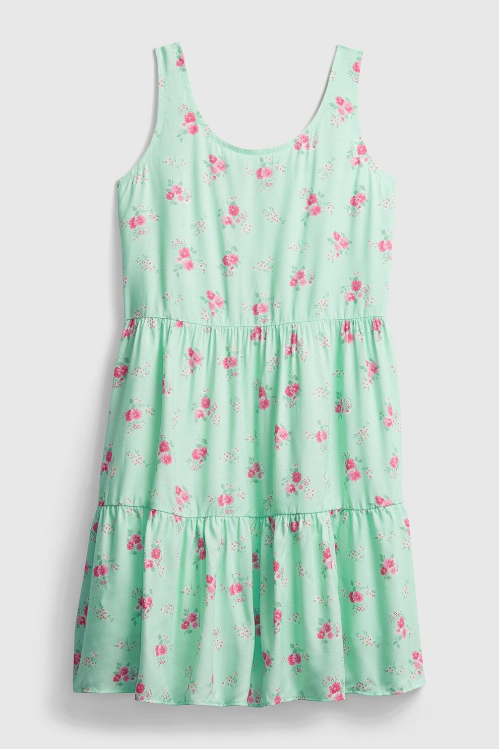 GAP, Rochie evazata cu model floral, Verde menta