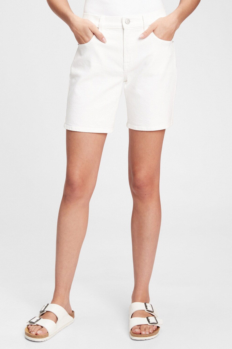 GAP, Pantaloni scurti cu talie medie, Alb