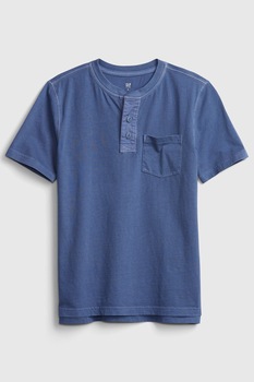 GAP, Tricou Henley cu buzunar aplicat, Albastru GAP, Tricou Henley cu buzunar aplicat, Albastru