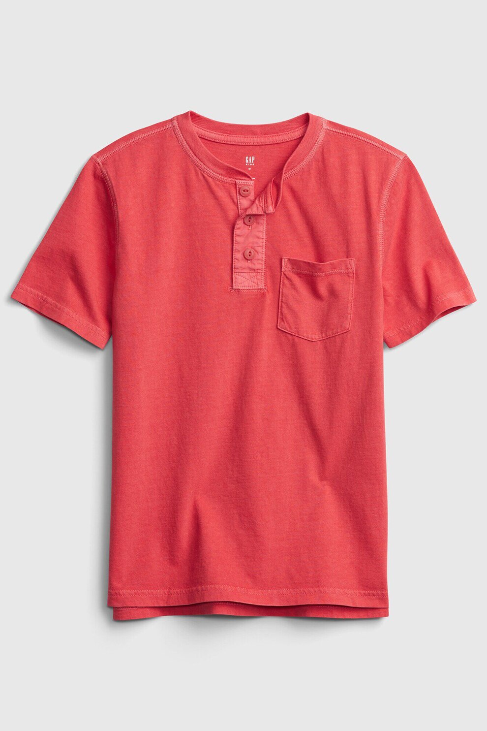 GAP, Tricou Henley cu buzunar aplicat, Rosu