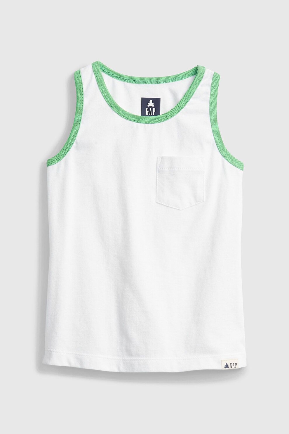 GAP, Top de bumbac organic cu buzunar pe piept, Alb