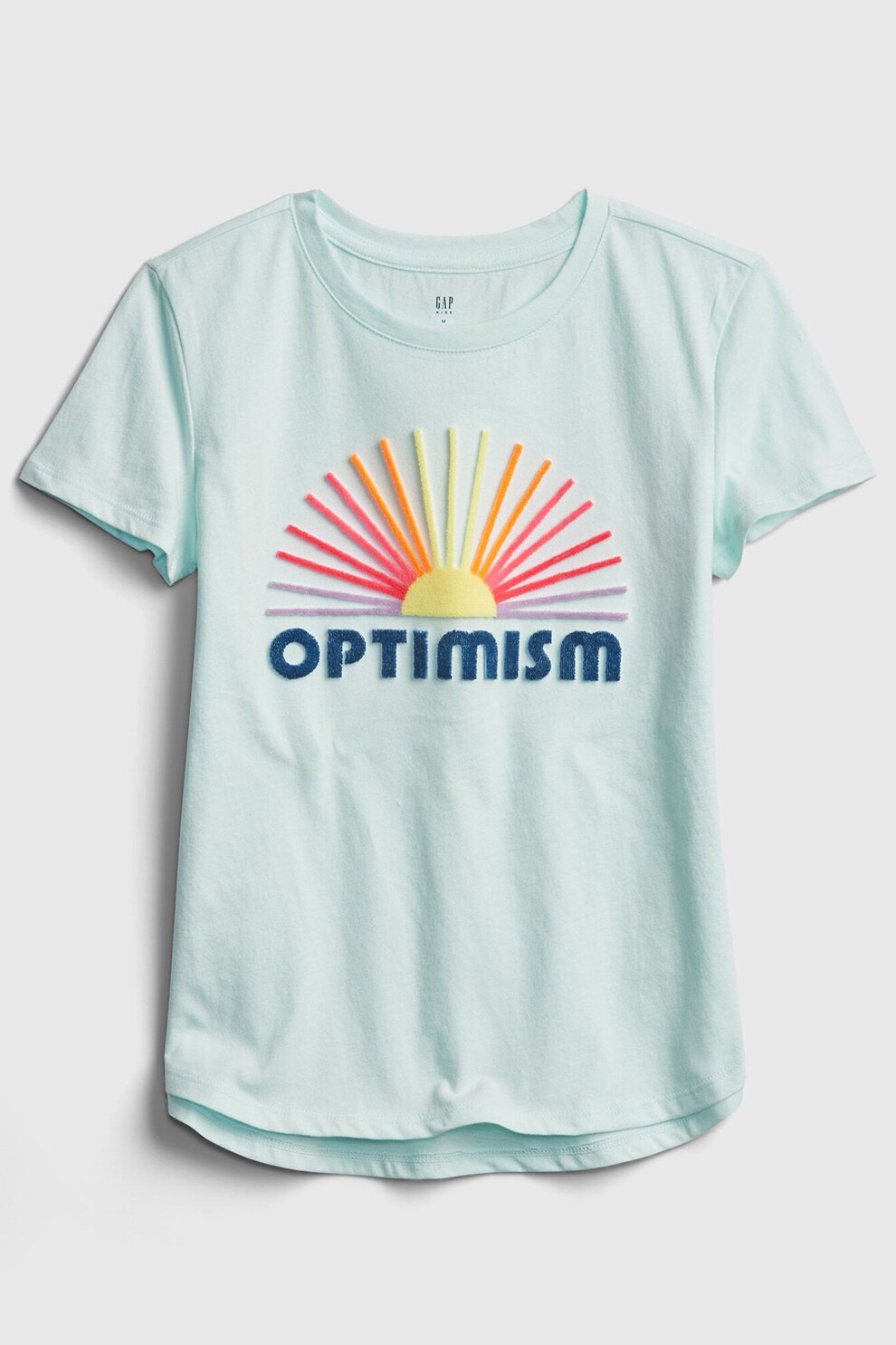 GAP, Tricou cu decolteu la baza gatului din jerseu, Albastru deschis