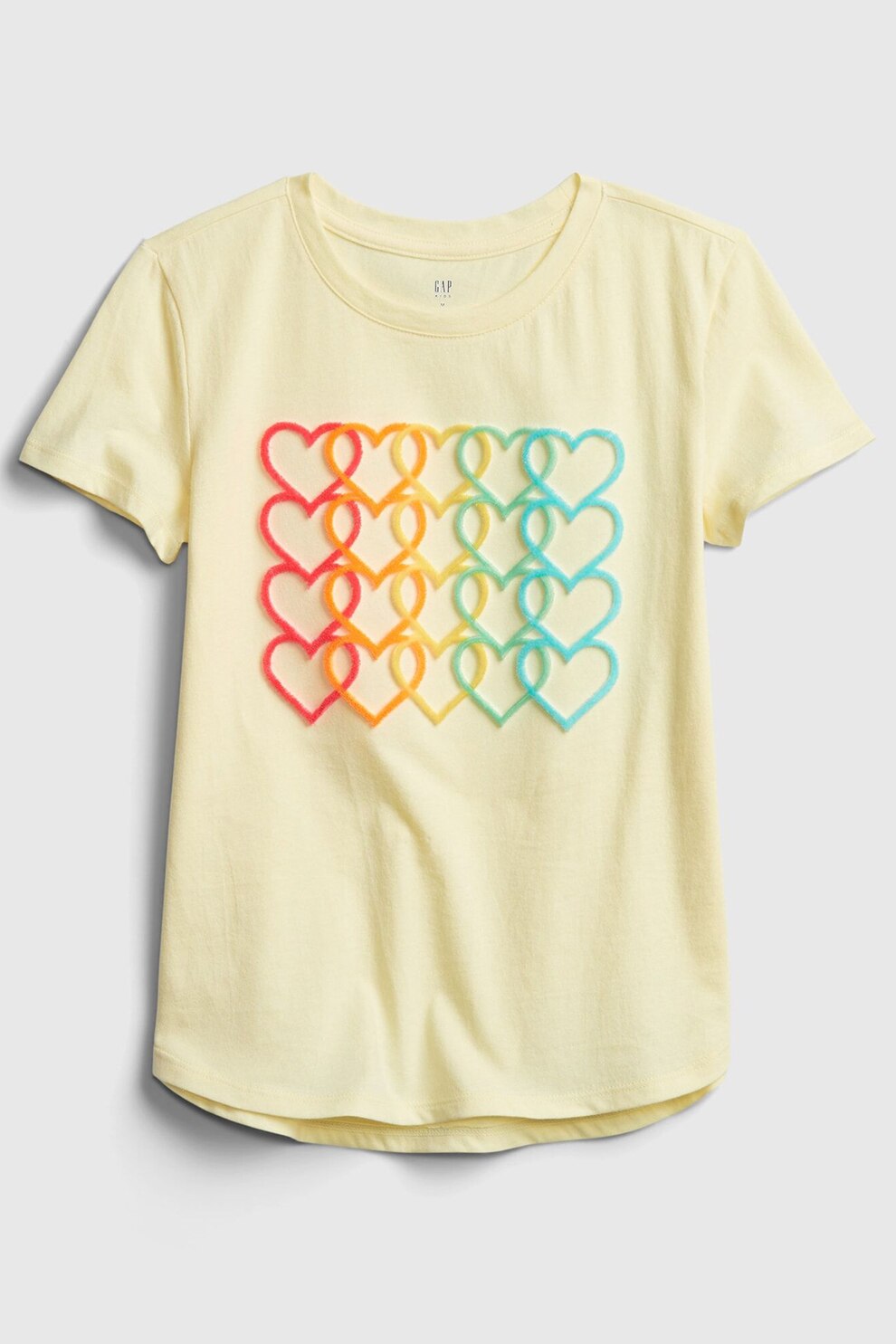 GAP, Tricou cu decolteu la baza gatului din jerseu, galben pal