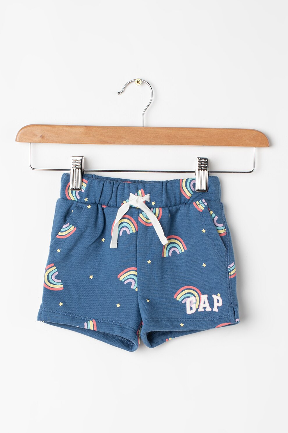 GAP, Pantaloni scurti din amestec de bumbac cu snur de ajustare in talie, Albastru lavanda