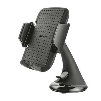 Suport auto pentru telefon Trust, fixare pe parbriz sau bord, rotire 360 grade, Negru mat Suport auto pentru telefon Trust, fixare pe parbriz sau bord, rotire 360 grade, Negru mat