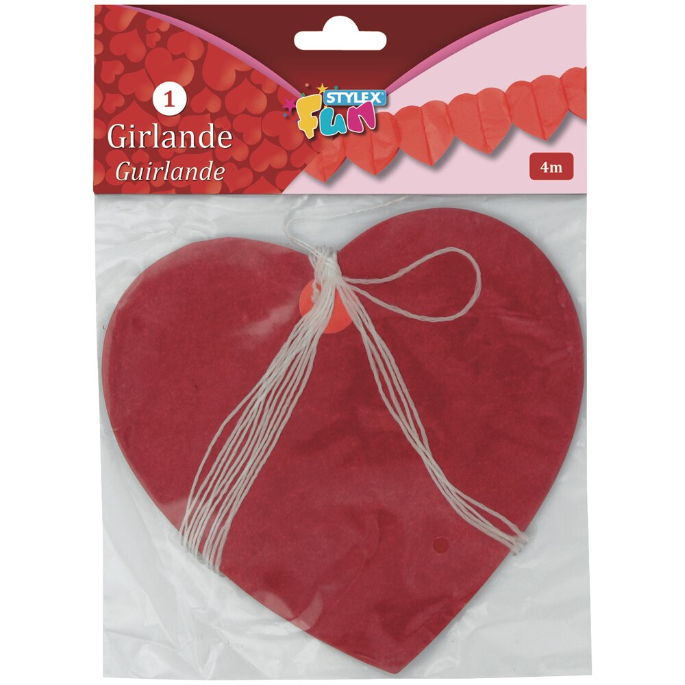 Ghirlande rosii in forma de inima 4 m