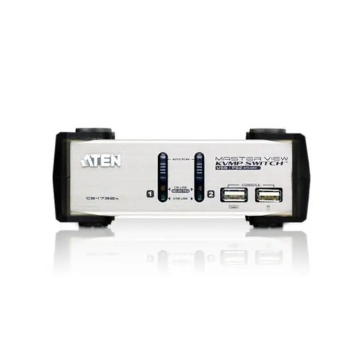 Comutator ATEN CS1732A, KVMP, 2 porturi, PS/2-USB, VGA/Audio
