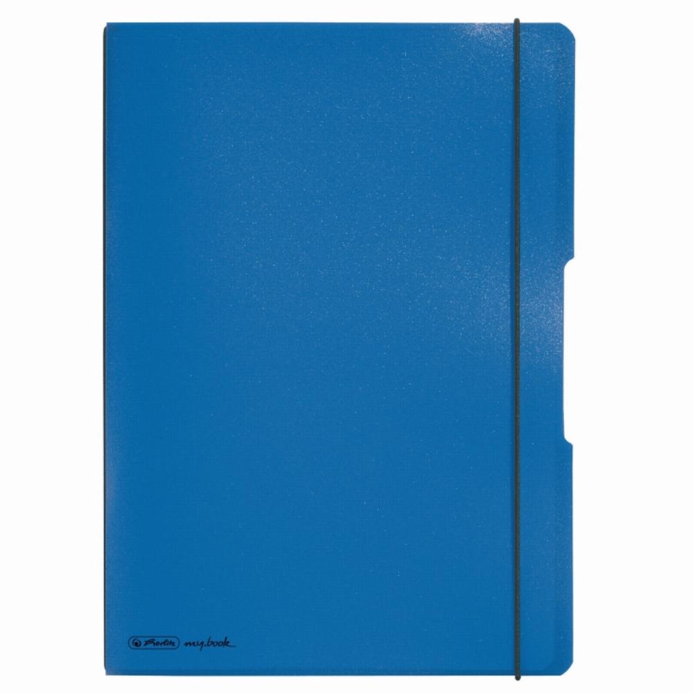Caiet Herlitz MyBook Flex, A4, 2x40 file, dictando+dictando, coperta PP, albastru