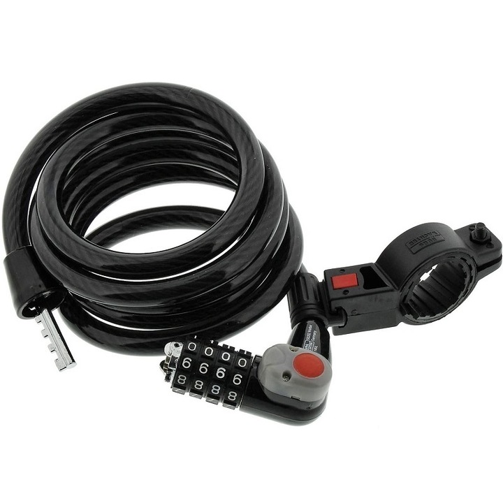 Burg Wachter 230 180 L kerékpárkábel kóddal, fekete
