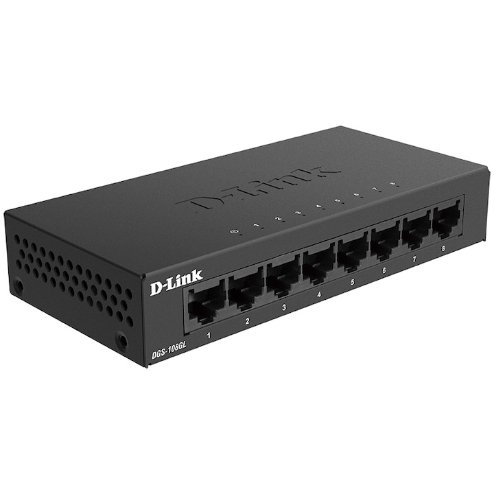 D-Link DGS-108GL Switch, 8-Port Gigabit