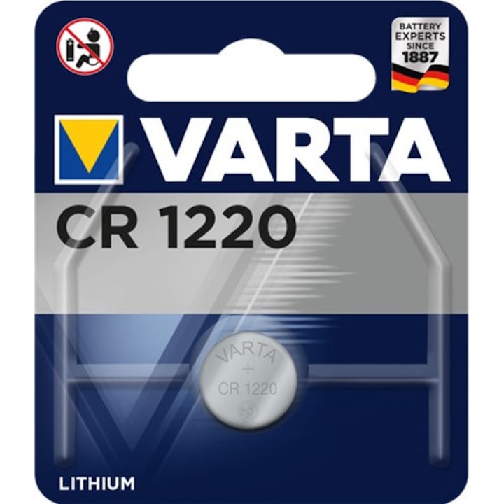 Baterie litiu, Varta, CR1220, 3V, 35mAh