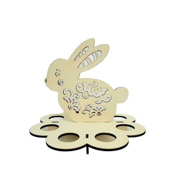 Suport decorativ pentru 8 oua Paste, lemn, 200 x 220 mm, Iepuras Suport decorativ pentru 8 oua Paste, lemn, 200 x 220 mm, Iepuras