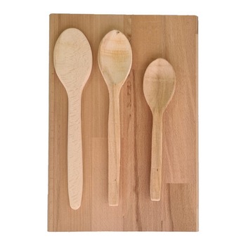 Set tocator si 3 ustensile pentru bucatarie, din lemn, 33.50 x 22 cm , bienWood TAB1166 Set tocator si 3 ustensile pentru bucatarie, din lemn, 33.50 x 22 cm , bienWood TAB1166