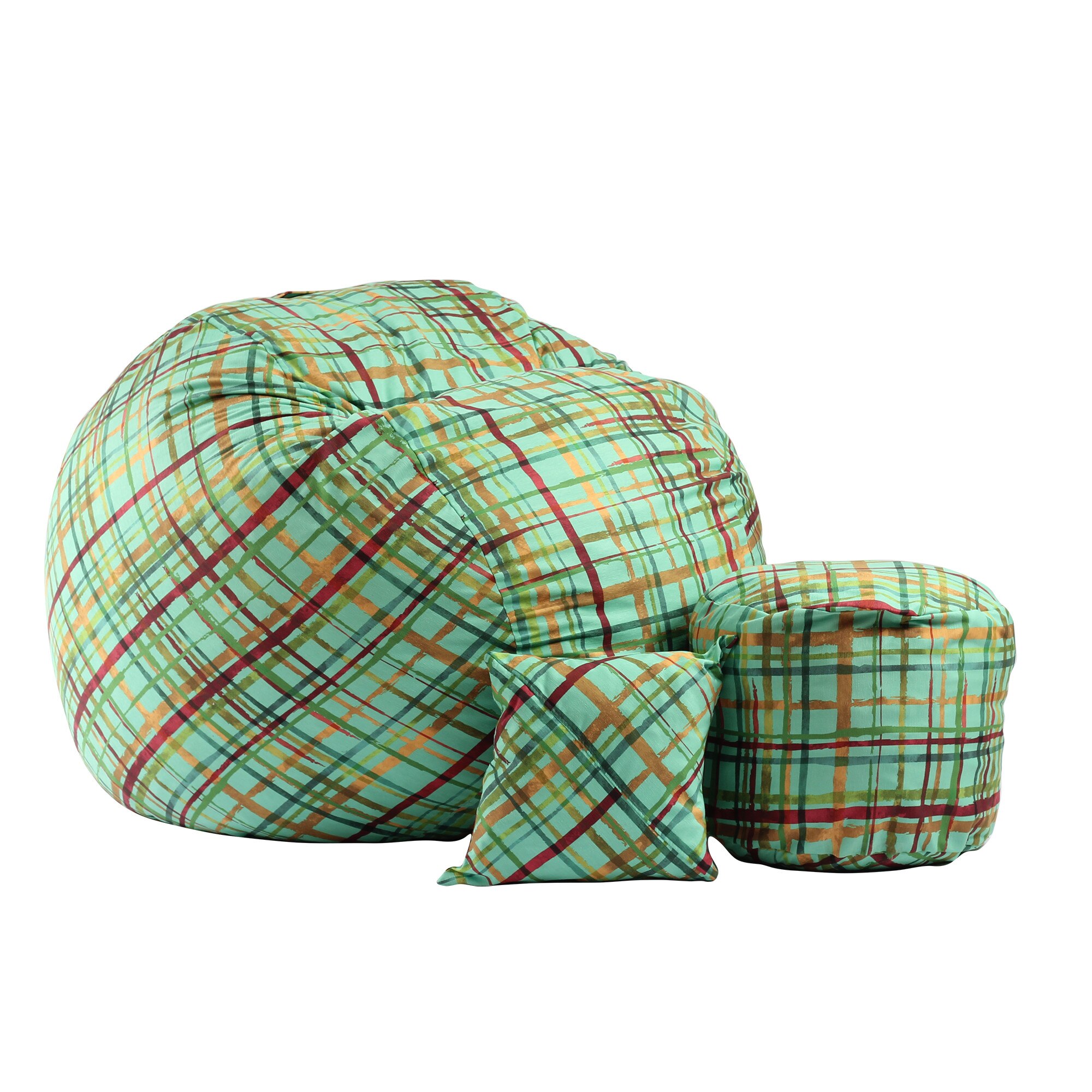 Fotoliu King Size,Otoman cu Perna decorativa, Over the Ocean (Gama Premium Textil) umplut cu fulgi de burete memory mix
