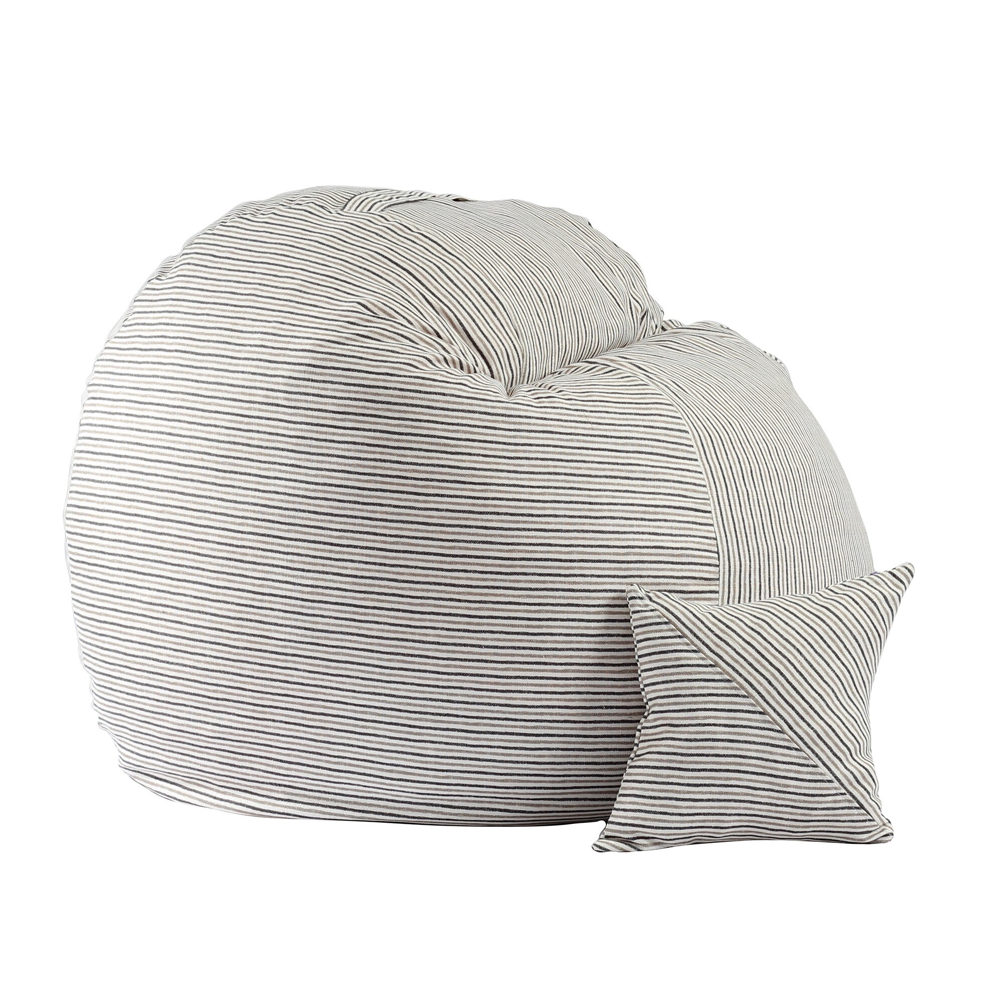 Fotoliu King Size cu Perna decorativa, Riviera Stripes (Gama Premium Textil) umplut cu fulgi de burete memory mix