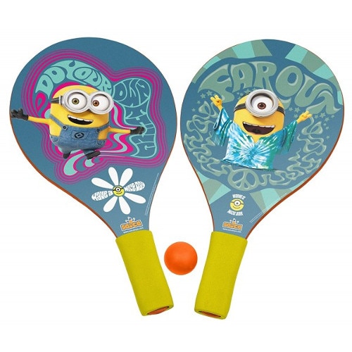 Set Saica 2 Palete pentru Plaja Minions din Lemn cu Minge