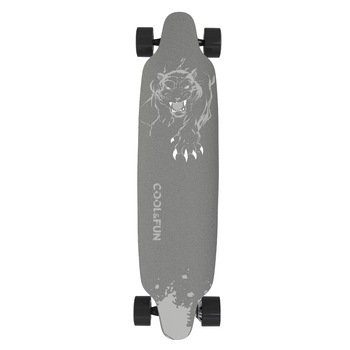 Skateboard electric, Longboard cu 4 roti, Viteza maxima 28-32KM/H, motor de 400 W, LG battrie, cu telecomanda leopord negru Skateboard electric, Longboard cu 4 roti, Viteza maxima 28-32KM/H, motor de 400 W, LG battrie, cu telecomanda leopord negru