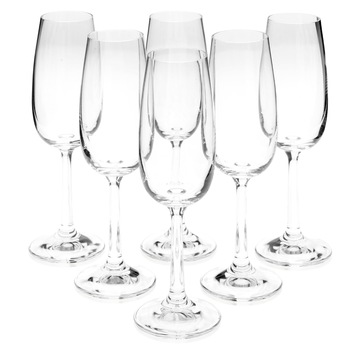 Set 6 pahare sampanie Sara, Krosno, sticla, alb/transparent, 170 ml Set 6 pahare sampanie Sara, Krosno, sticla, alb/transparent, 170 ml