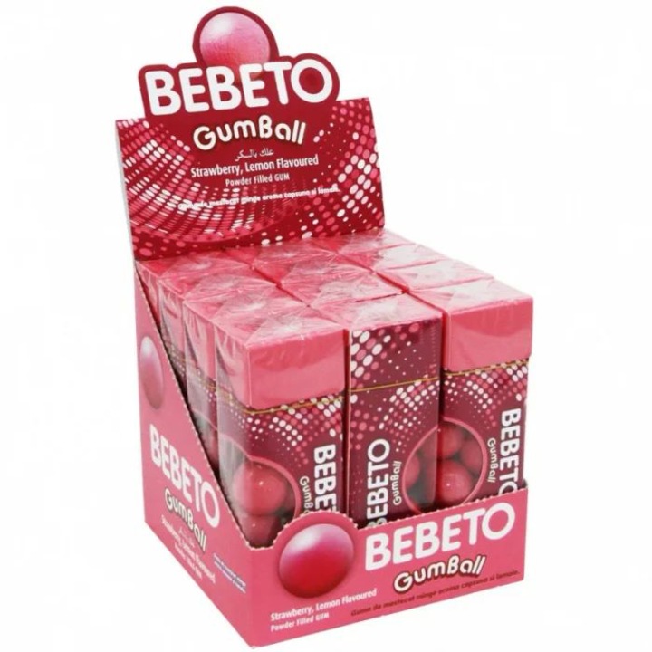 Guma de mestecat Bebeto cu capsuni si lamaie 12x 25 g