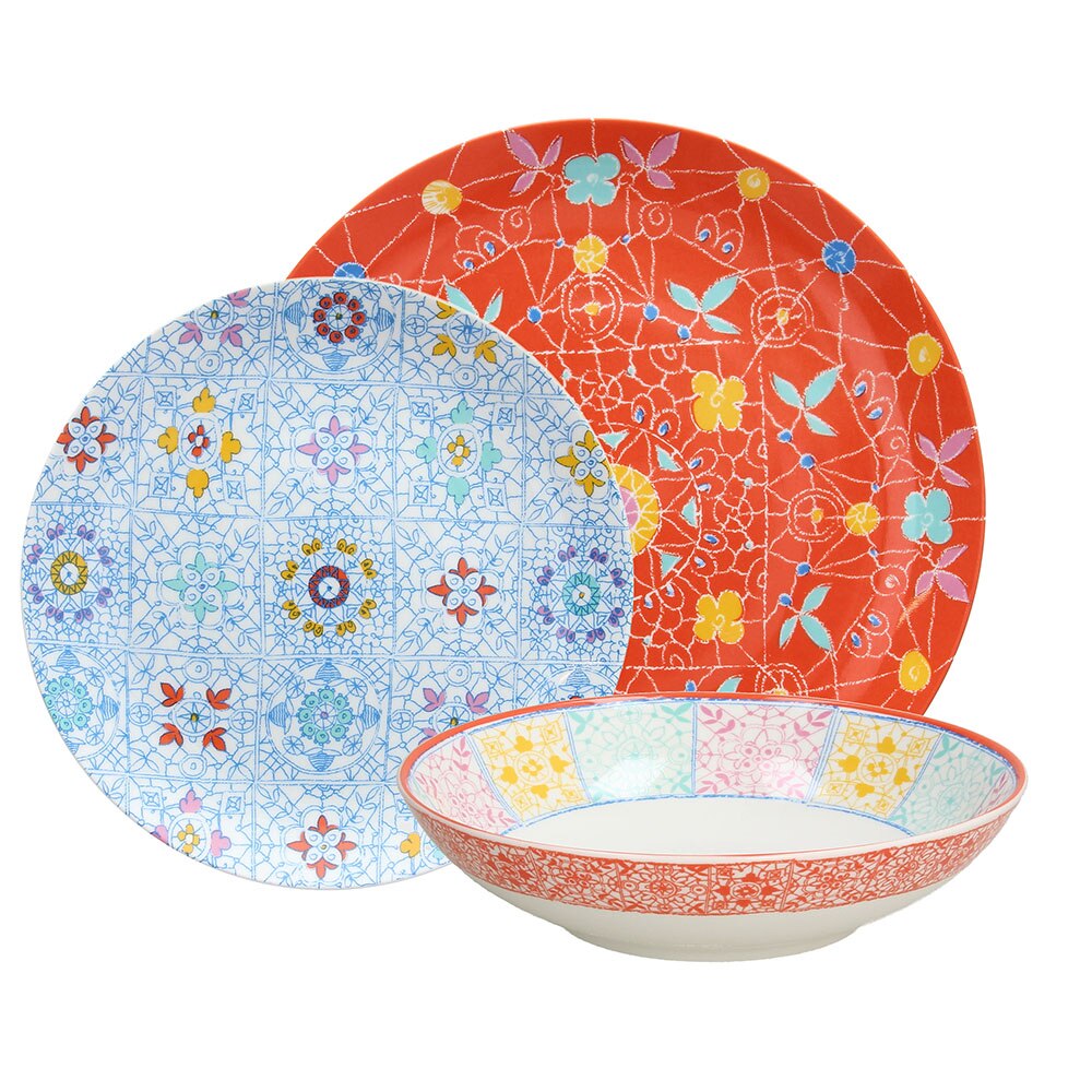 Set vesela 18 piese, Cloud, portelan, multicolor