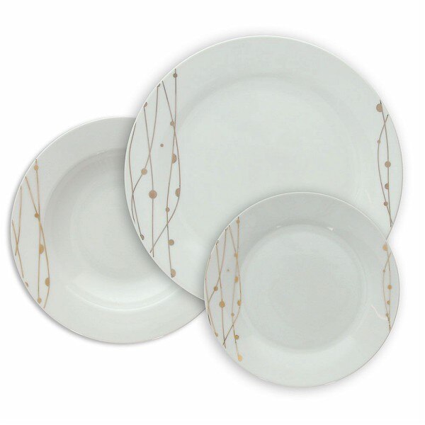 Set vesela 18 piese, Liala, portelan, alb