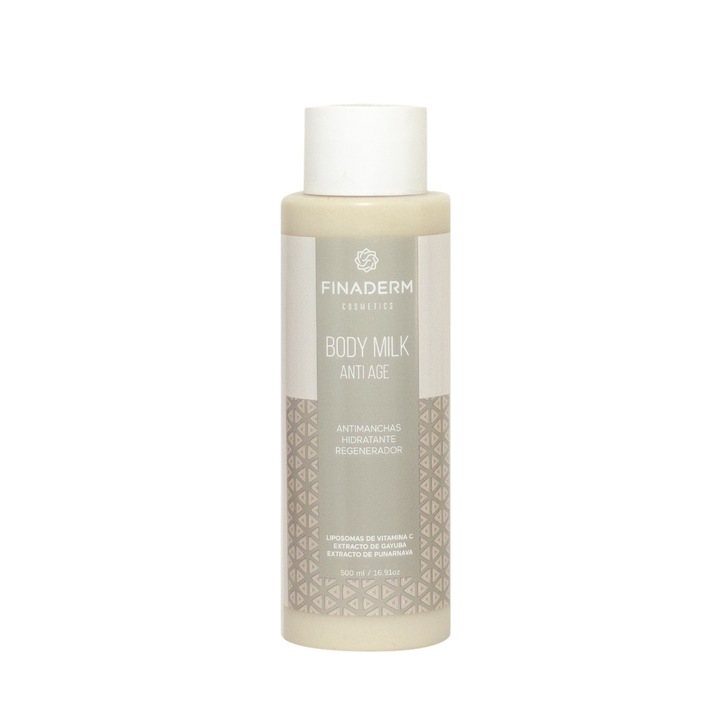 Lapte de corp Body Milk Anti-Age, anti-imbatranire, depigmentant, Finaderm Cosmetics, 500 ml
