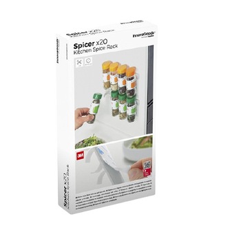 Organizator de condimente, INNOVAGOODS, 20 spatii, PVC, alb Organizator de condimente, INNOVAGOODS, 20 spatii, PVC, alb