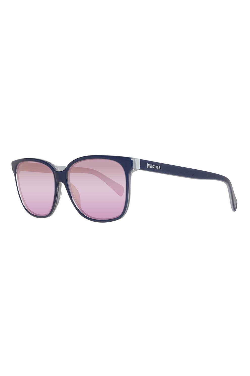 JUST CAVALLI, Ochelari de soare patrati cu lentile oglinda, Bleumarin, 58-14-140 Standard