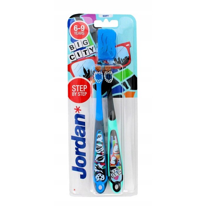 Pachet 2 x Periuta de dinti pentru copii 6-9 ani Jordan Step by step