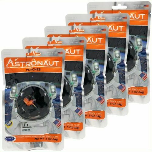 Set 5 pachete cu piersici uscate, Astronaut, 14 g