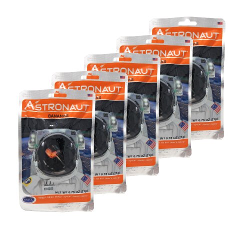 Set 5 pachete cu bucati de banana uscate, Astronaut, 14 g