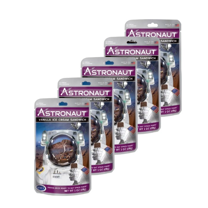Pachet 5 inghetate sandwich liofilizate, Astronaut, Vanilie, 28 g