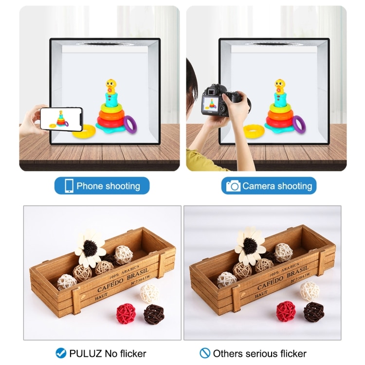 Mini studio portabil Lightbox PU5025B PULUZ, LED-uri incorporate