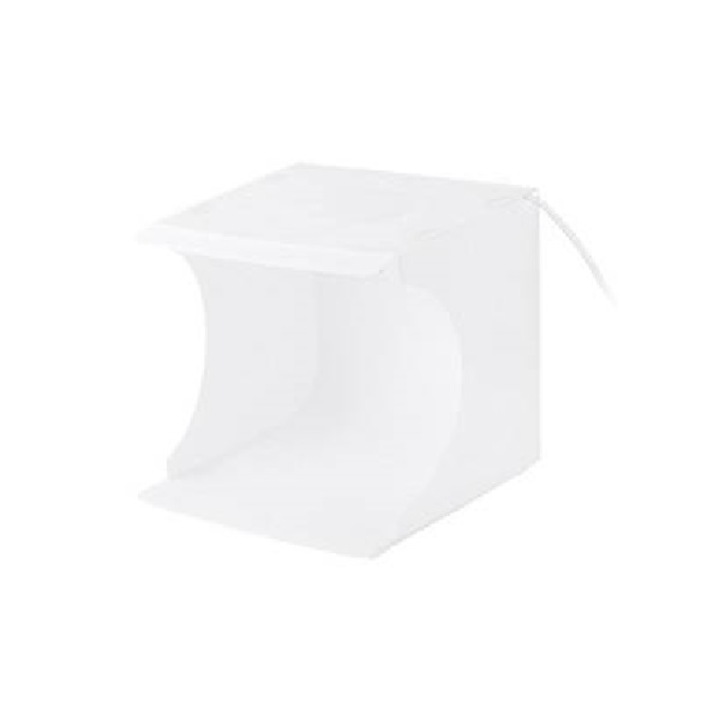 Mini studio portabil Lightbox PU5030 PULUZ, LED-uri incorporate, fundaluri multiple, fotografie/mini-filmulete de produs, 30x30cm, Alb