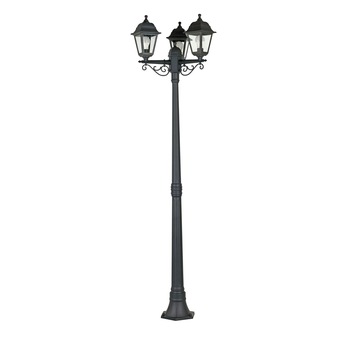 Stalp TM, Ornamental Exterior Iluminat, Casa Gradina Curte Alee Trotuar, Design Negru, Felinar, 3 x Dulie Soclu E27, Inaltime 200cm Stalp TM, Ornamental Exterior Iluminat, Casa Gradina Curte Alee Trotuar, Design Negru, Felinar, 3 x Dulie Soclu E27, Inaltime 200cm